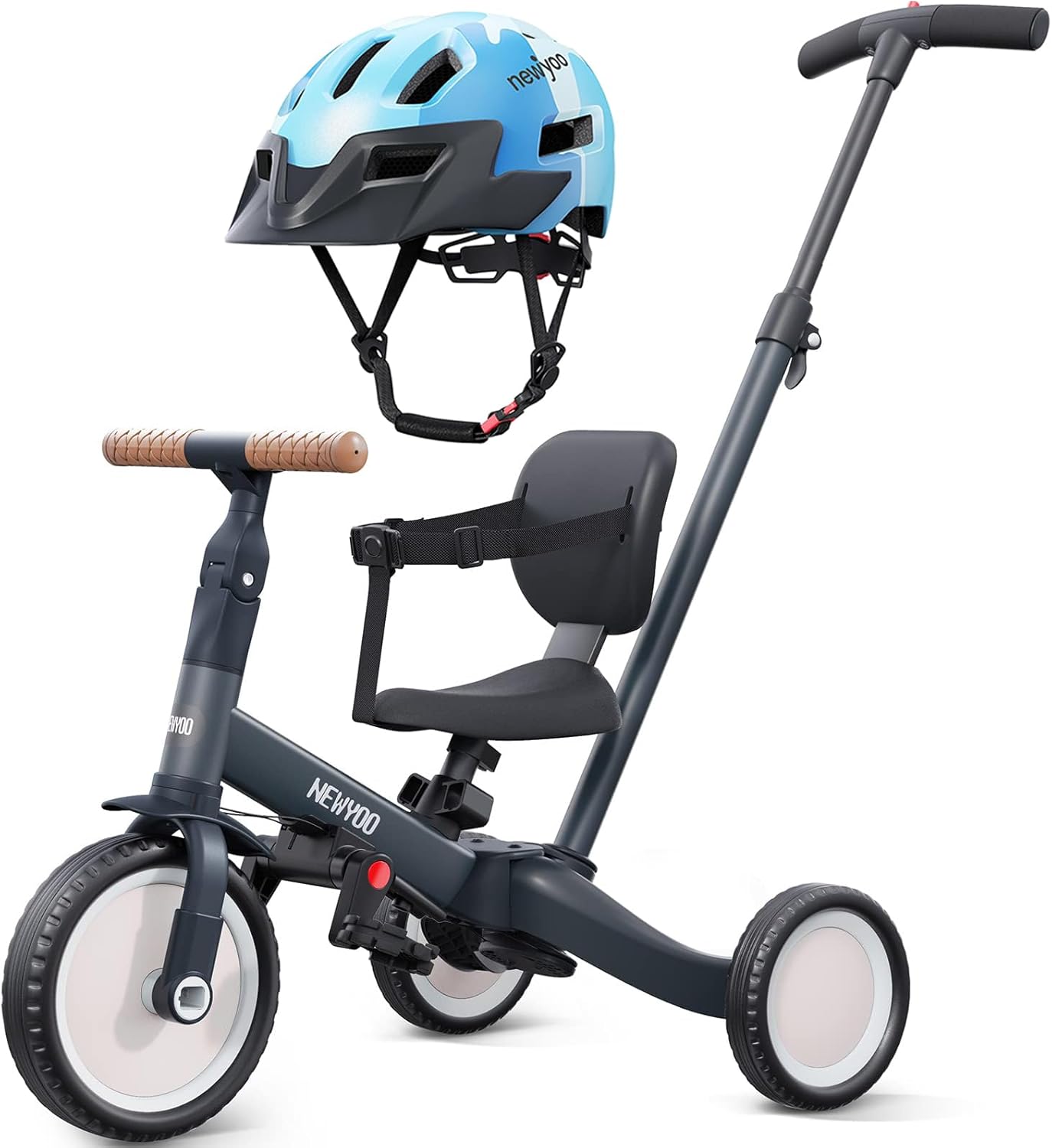 newyoo Toddler Tricycle with Helmet, Toddler Bike, Tricycles for 1-3 Year Olds, Kids Bike Helmet for 3-8 Year Olds
