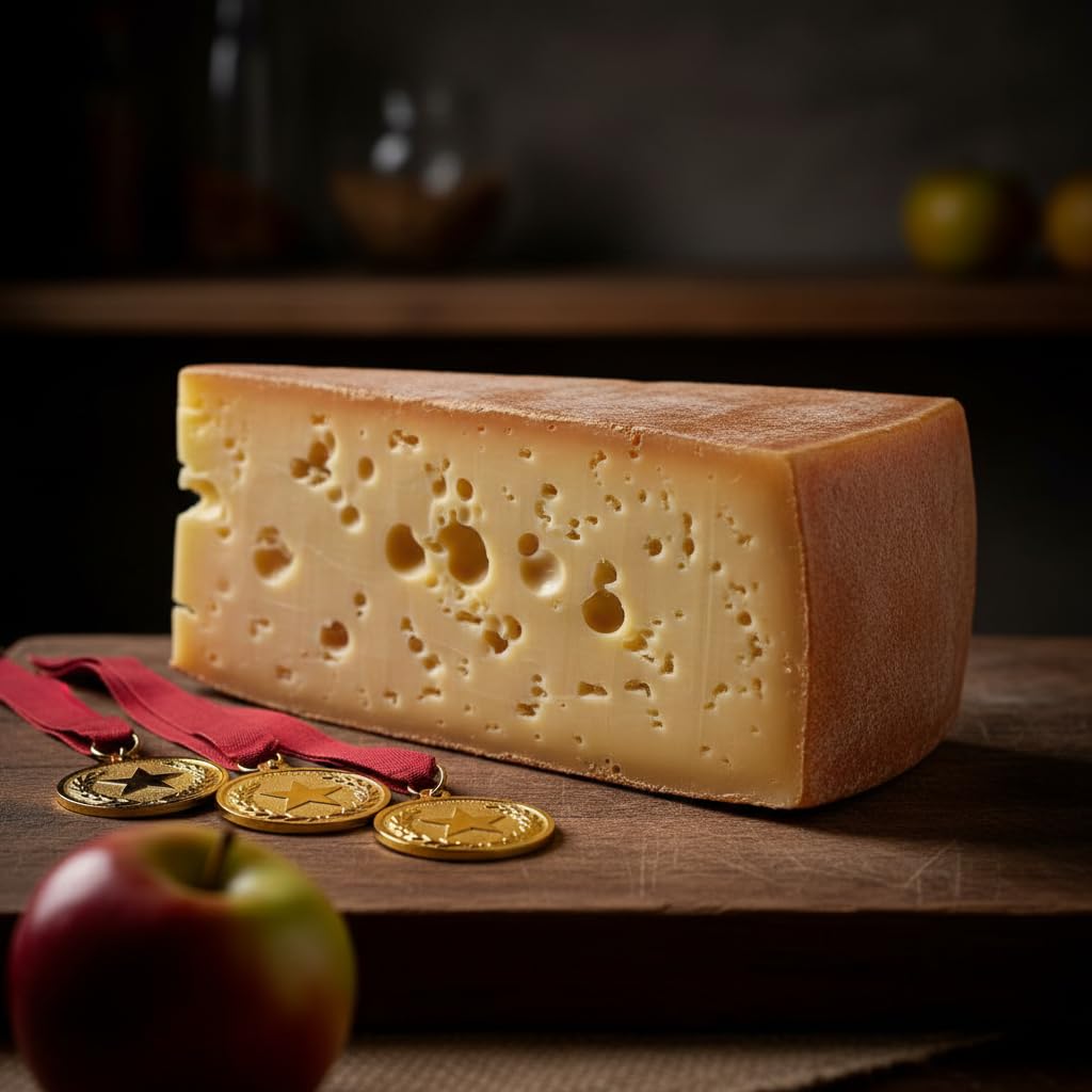 Bregenzerwälder Bergkäse – Mehrfach Gold-prämiert – aus 100% Heumilch – Traditionell handgereift & laktosefrei – Frisch vom Laib geschnitten (1000 g, Würzig (6 Mon.))