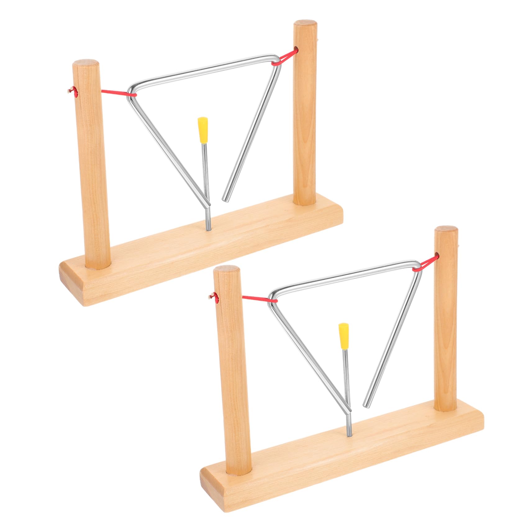 BESPORTBLE 2 Satz Triangel mit Holzständern und Schlägeln Schlaginstrument aus Eisen Leichtes Portables Musikinstrument für Anfänger und Kinder zum Musizieren