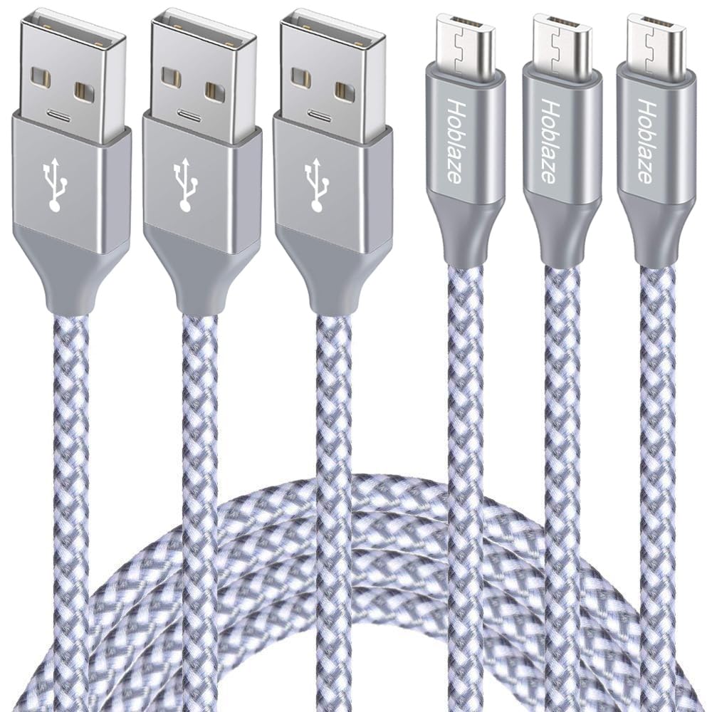 Micro USB Cable 10FT, Android Charger Cord 3Pack Long Nylon Braided Sync and High Speed Charging Cord Compatible Samsung Galaxy S7 Edge S6, Kindle, Android & Windows Smartphones, Xbox, PS4 and More