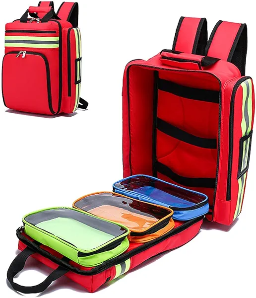 Be-Better Medical Bag First Aid bag Medical Backpack,Medicine Bag,First Aid Backpack with Removable Transparent Pouch for Traveling Nurses Home Car (Bag Only)