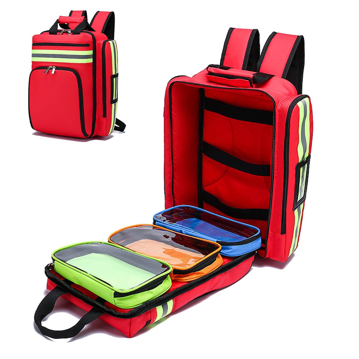 Medical Bag First Aid bag Medical Backpack,Medicine Bag,First Aid Backpack with Removable Transparent Pouch for Traveling Nurses Home Car (Bag Only)