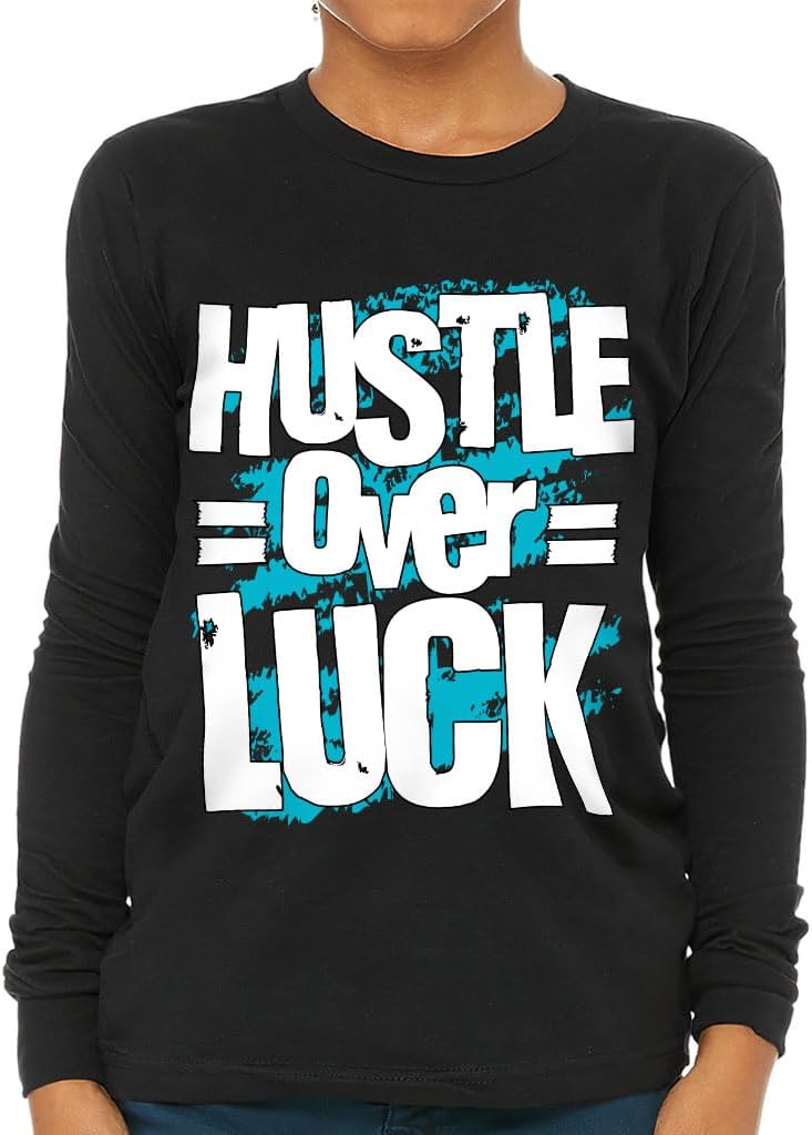 Hustle Over Luck Kids' Long Sleeve T-Shirt - Basketball Lover Stuff - Basketball Player Apparel