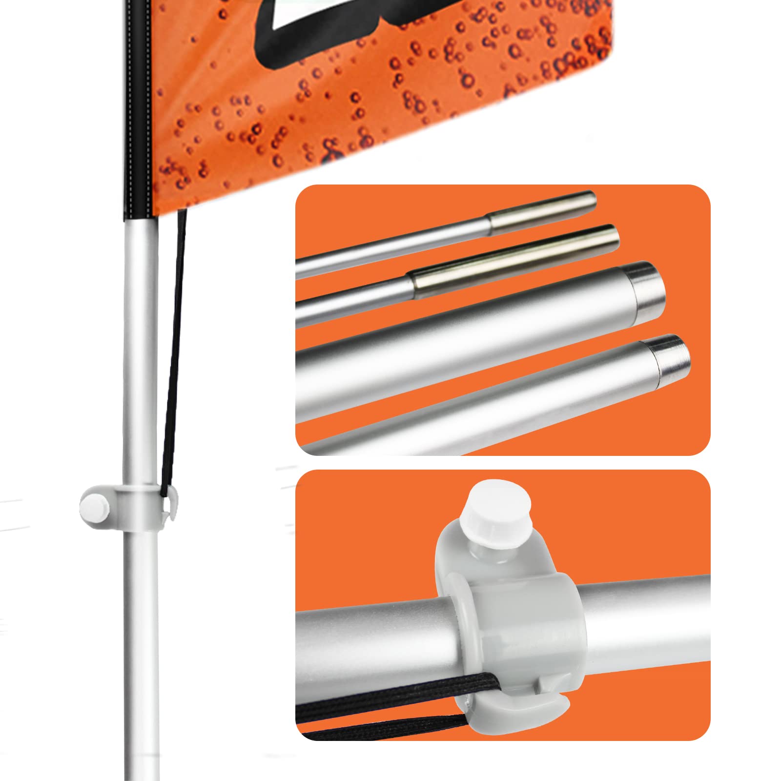 Bandiera in carbonio Swooper, bandiera pubblicitaria in carbonio da 30 m con kit di asta, picchetto, segni di carbonio bandiera piuma per aziende e vetrine