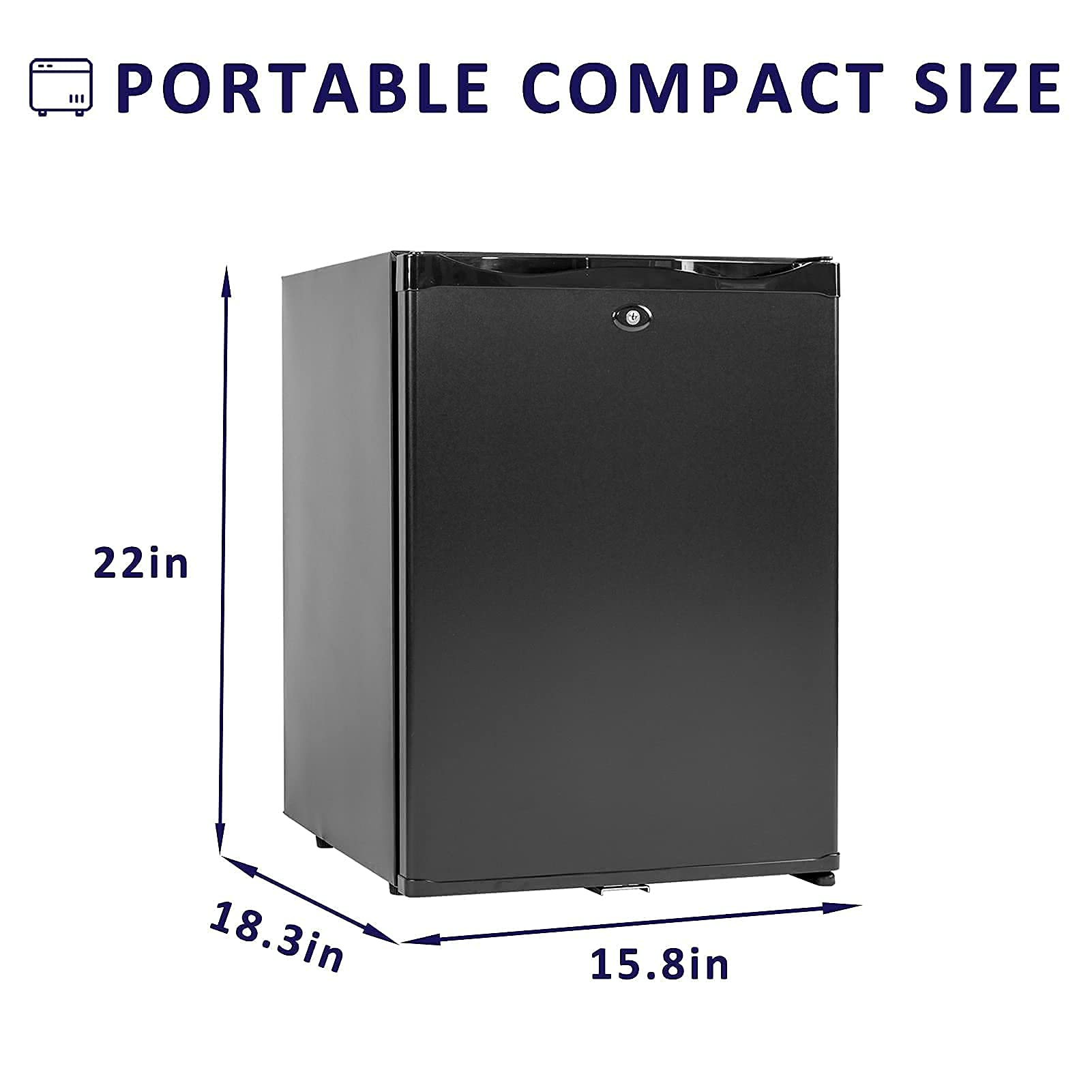 Techomey Mini Fridge With Lock 1.4 Cu.Ft, 12 Volt Refrigerator, Truck