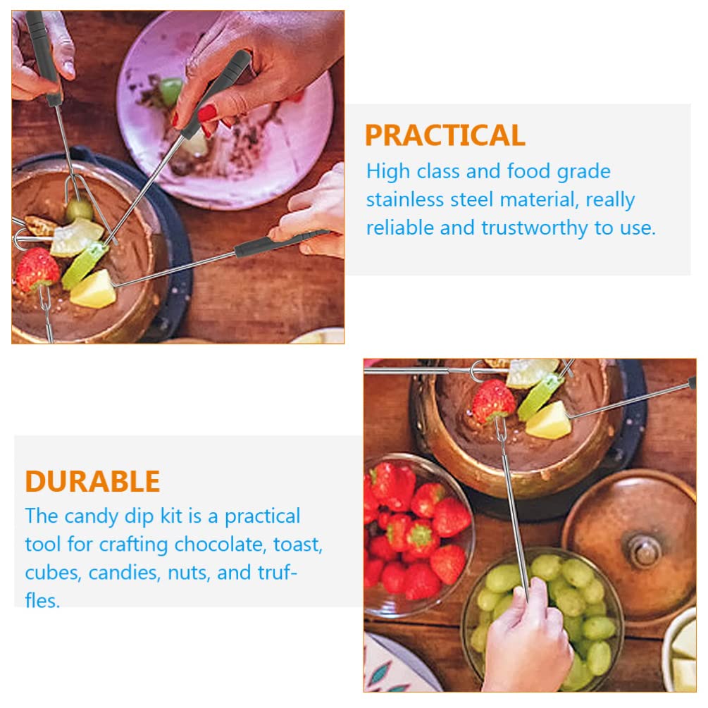 Hemoton 1set Stainless Steel Candy Dipping Fork Chocolate Dipping Tool for Diy Desserts Candy Making and Party Supplies