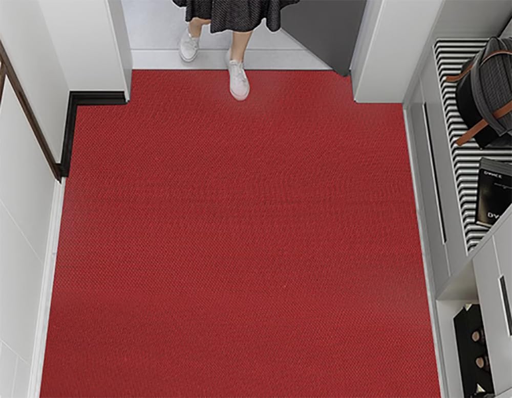 Badezimmerteppichmatte, Bodenmatte aus PVC, Badewannenmatte, rutschfeste Duschmatten mit Abflusslöchern, rote Badezimmer-Badewannenmatten, Duschbodenmatte, rutschfeste Badematten for Duschkabinenmatte