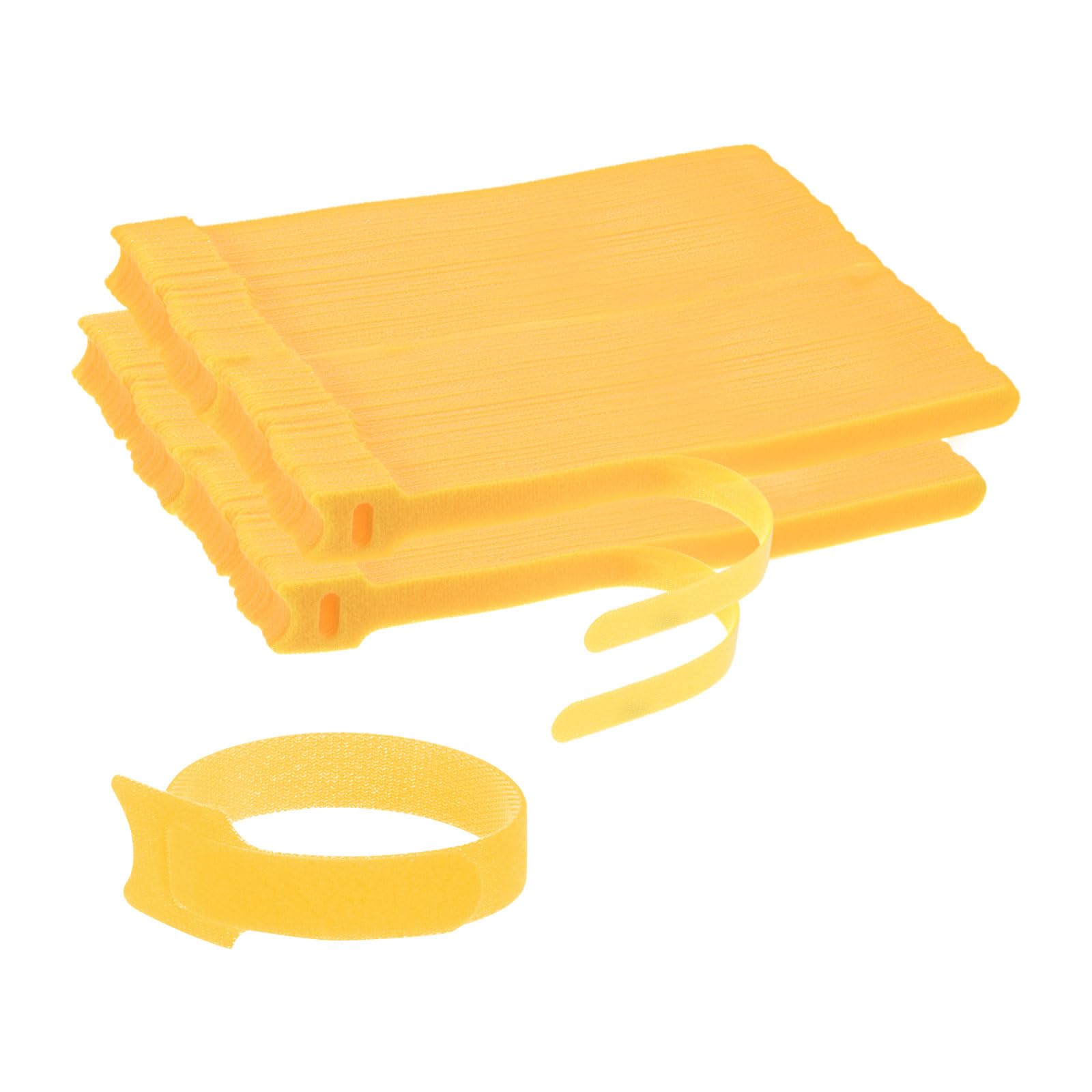 Attaches de câble réutilisables pour le rangement du bureau et de la maison - Lot de 200 jaunes