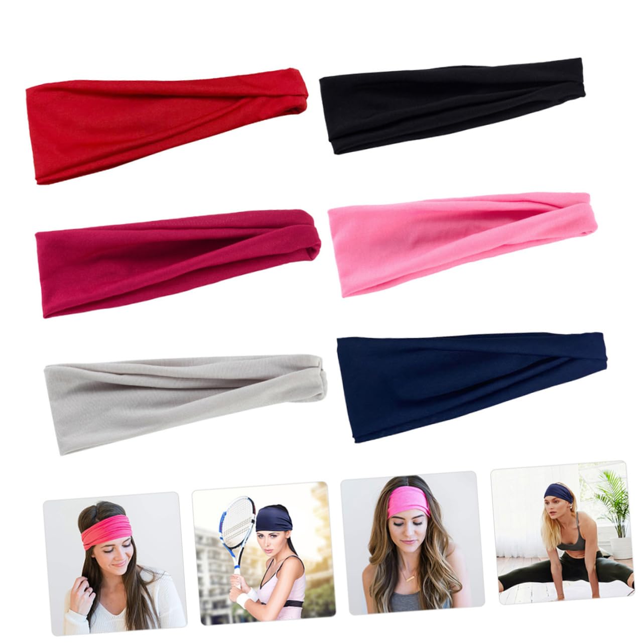 BESPORTBLE 3 Set Di Fasce Per Da Donna Fasce Per Il Trucco Per Lo Sport 6 Pezzi*3
