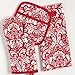 DII Cotton Dish Towel Set Damask Print, 18x28, Tango Red, 2 Count