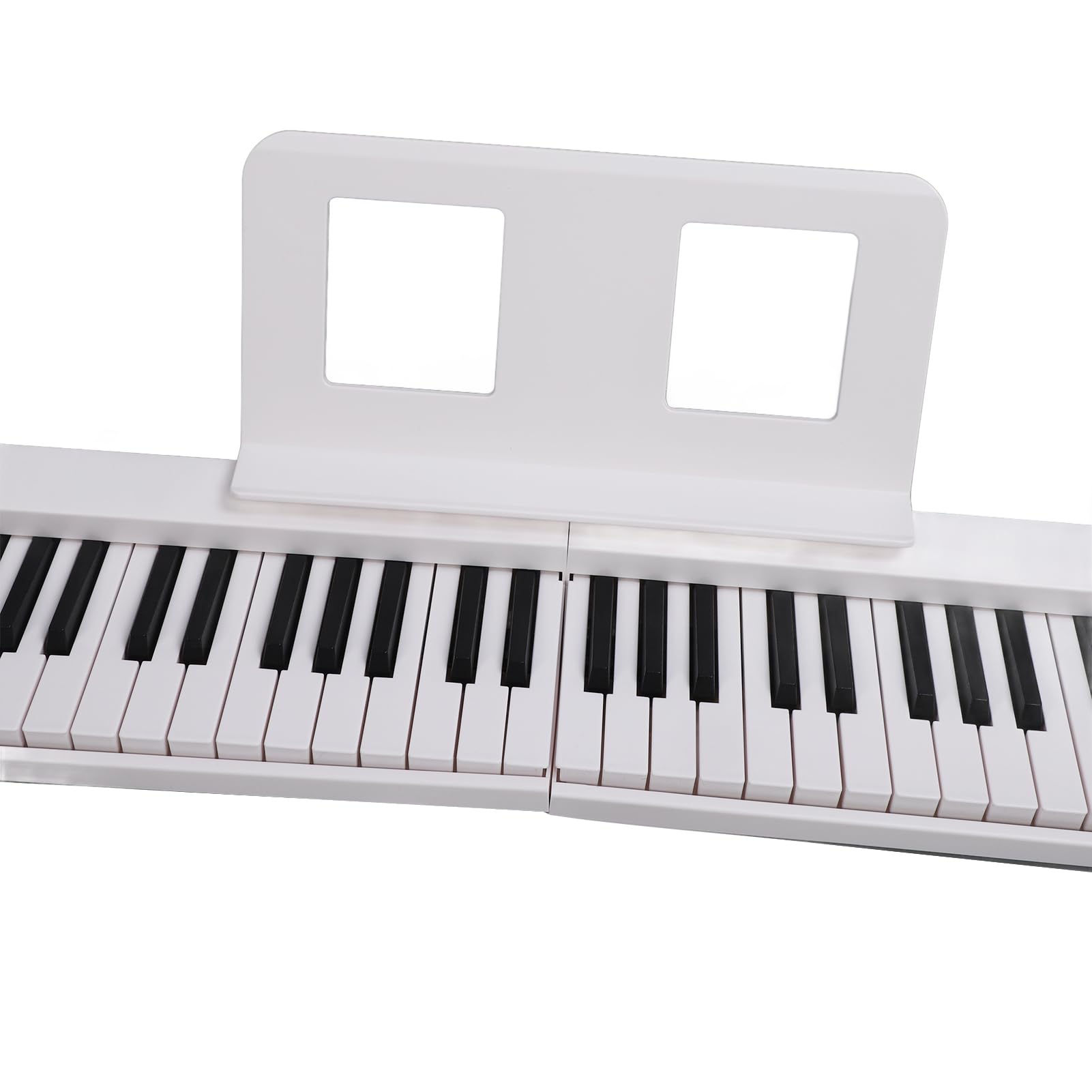 Pianino Elektroniczne 61 Klawiszy, Przenośna Składana Klawiatura Fortepianowa dla Początkujących (WHITE)