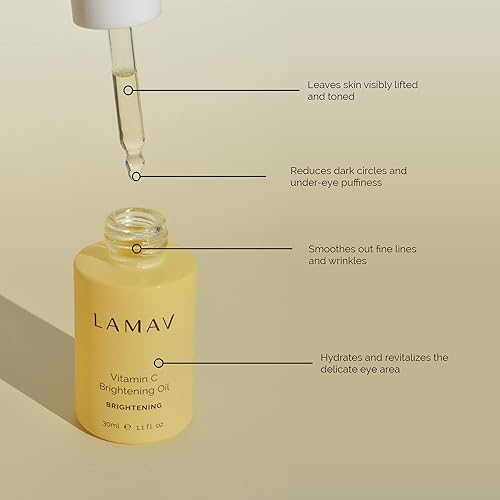 Miniatura 3 de LAMAV Aceite iluminador de vitamina C  Con 10% de vitamina C, reduce la decoloración, tonificación uniforme y brillante, combate los radicales