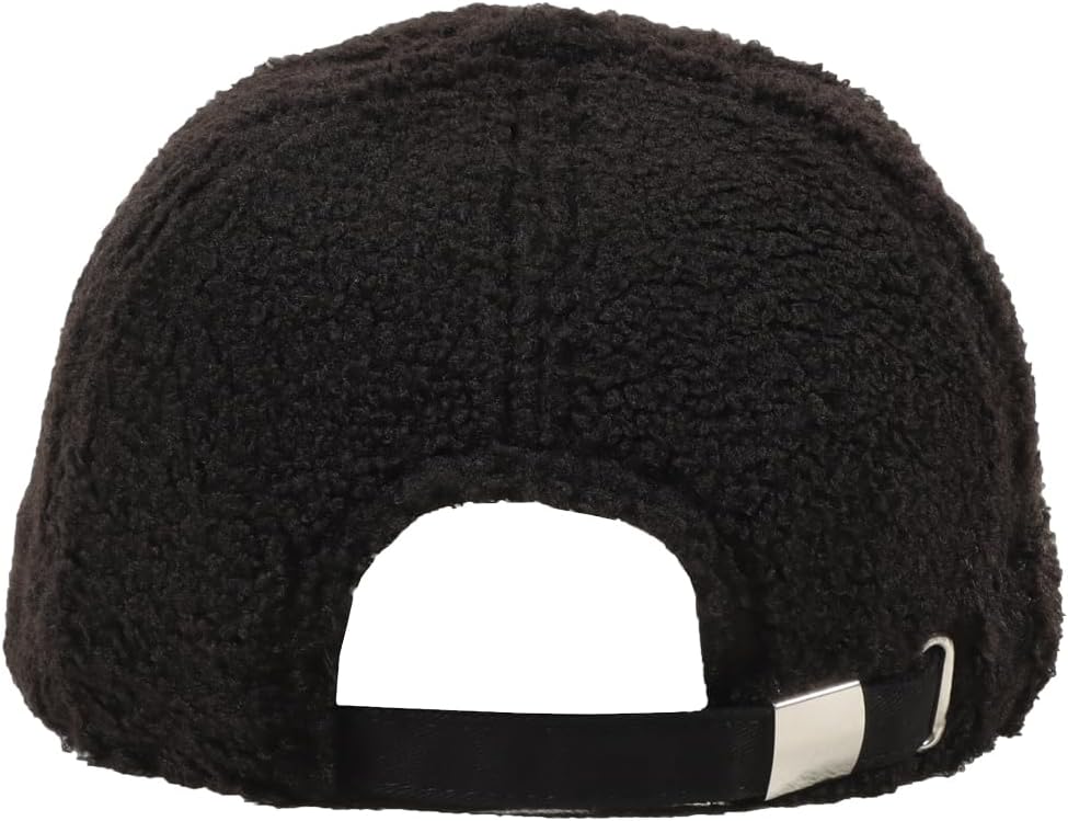 Women's Lamb Wool Winter Baseball Caps Soft Solid Color Warm Baseball Hat - Image 6