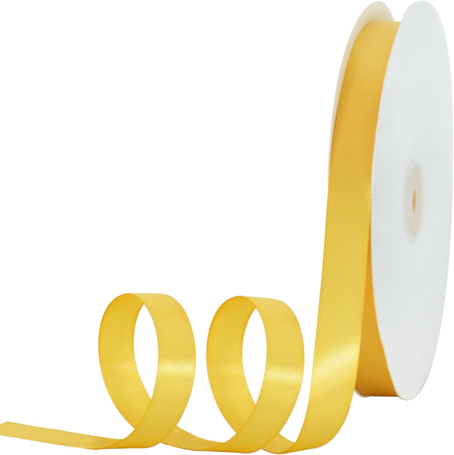 Amazon.com: TONIFUL 5/8 Inch x 100yds Yellow Satin Ribbon Thin Solid ...