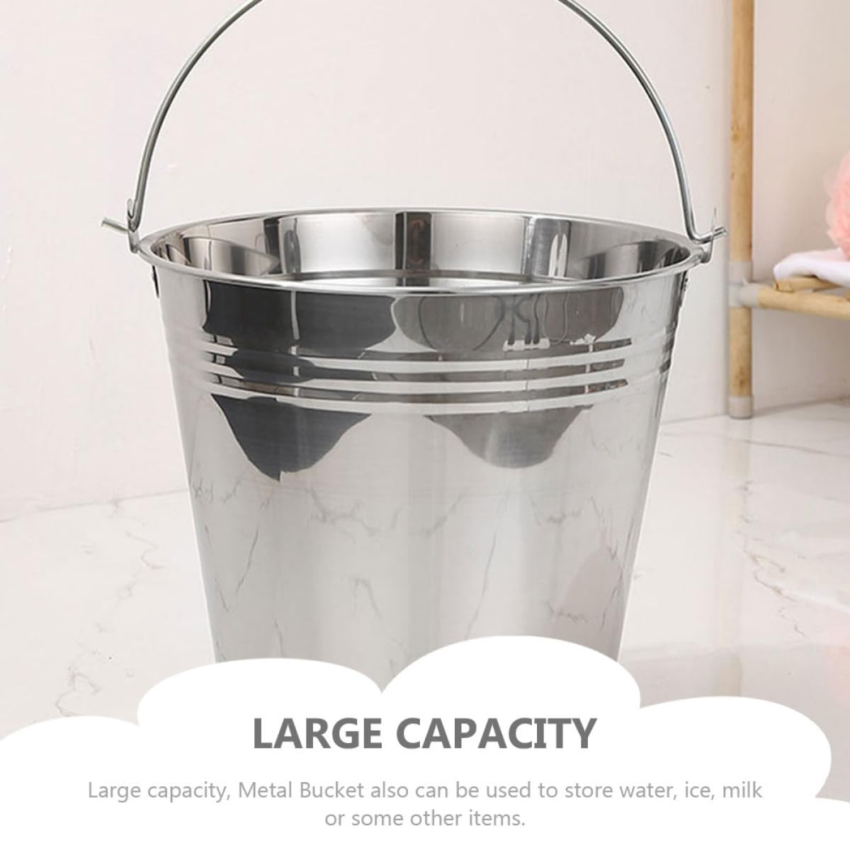 BETOOKY Cubo de Acero Inoxidable 304 con Tapa, Cubo Metálico Grueso 8l Diámetro 28cm para Recogida de Leche y Uso Multiusos en Granja y Hogar