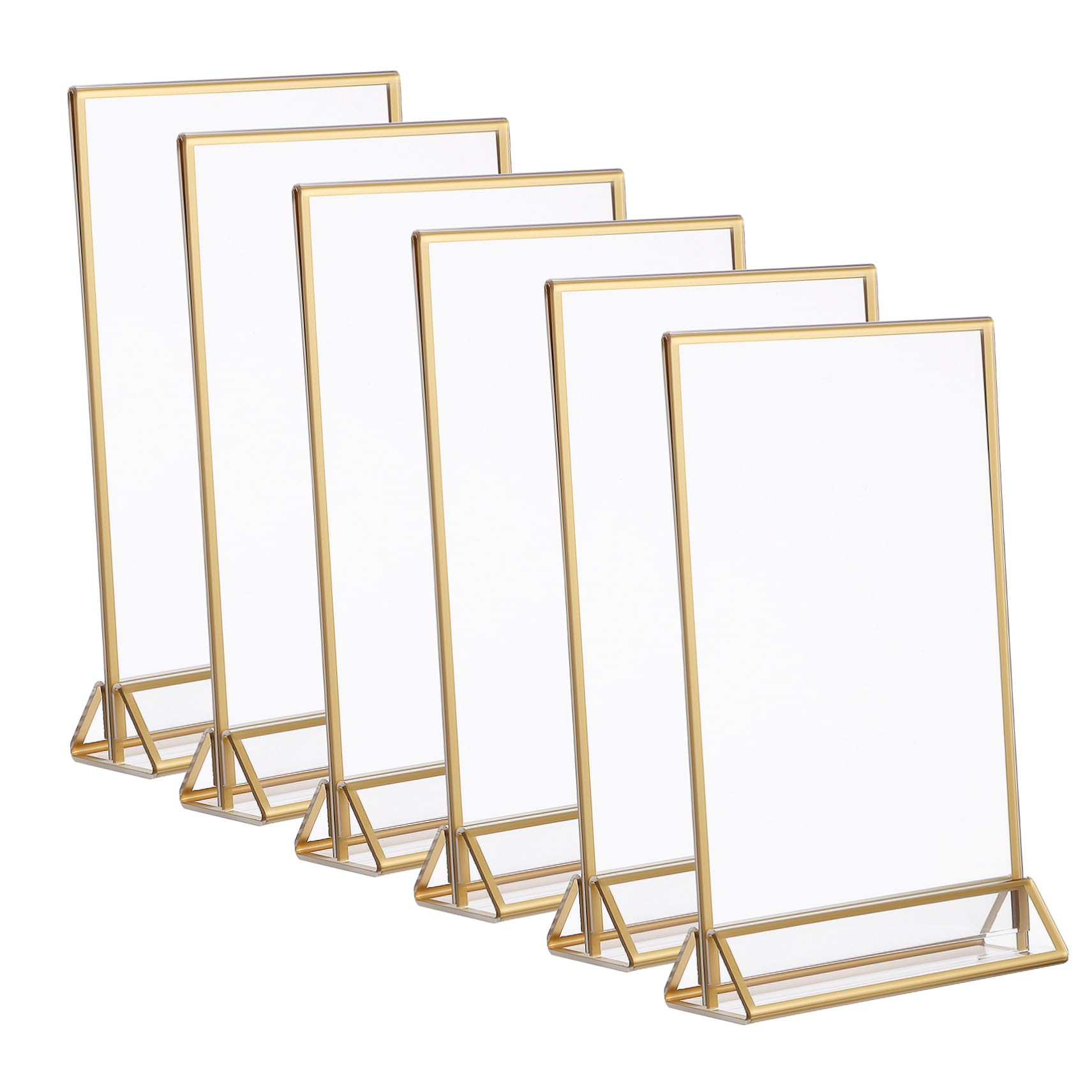 6 Stück Menühalter Transparent Tischaufsteller Preisschildhalter Vertikal für Restaurant Hochzeit Shop Werbung