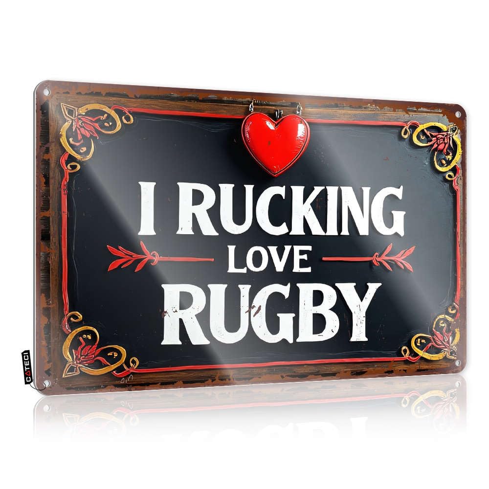 Sujd Colour I Rucking Love Rugby Door Restroom Hanging | Humor Funny Wall Art Affirmation Vintage Metal Wall Decor(30X40cm)