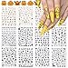 EBANKU 12 Hojas Halloween Transferencia Agua Pegatinas Uñas, Autoadherentes Calcomanías Uñas Cráneo Murciélago Fantasma Telaraña Uñas Envolturas Dedos para Halloween Uñas Diy Maquillaje Decoración