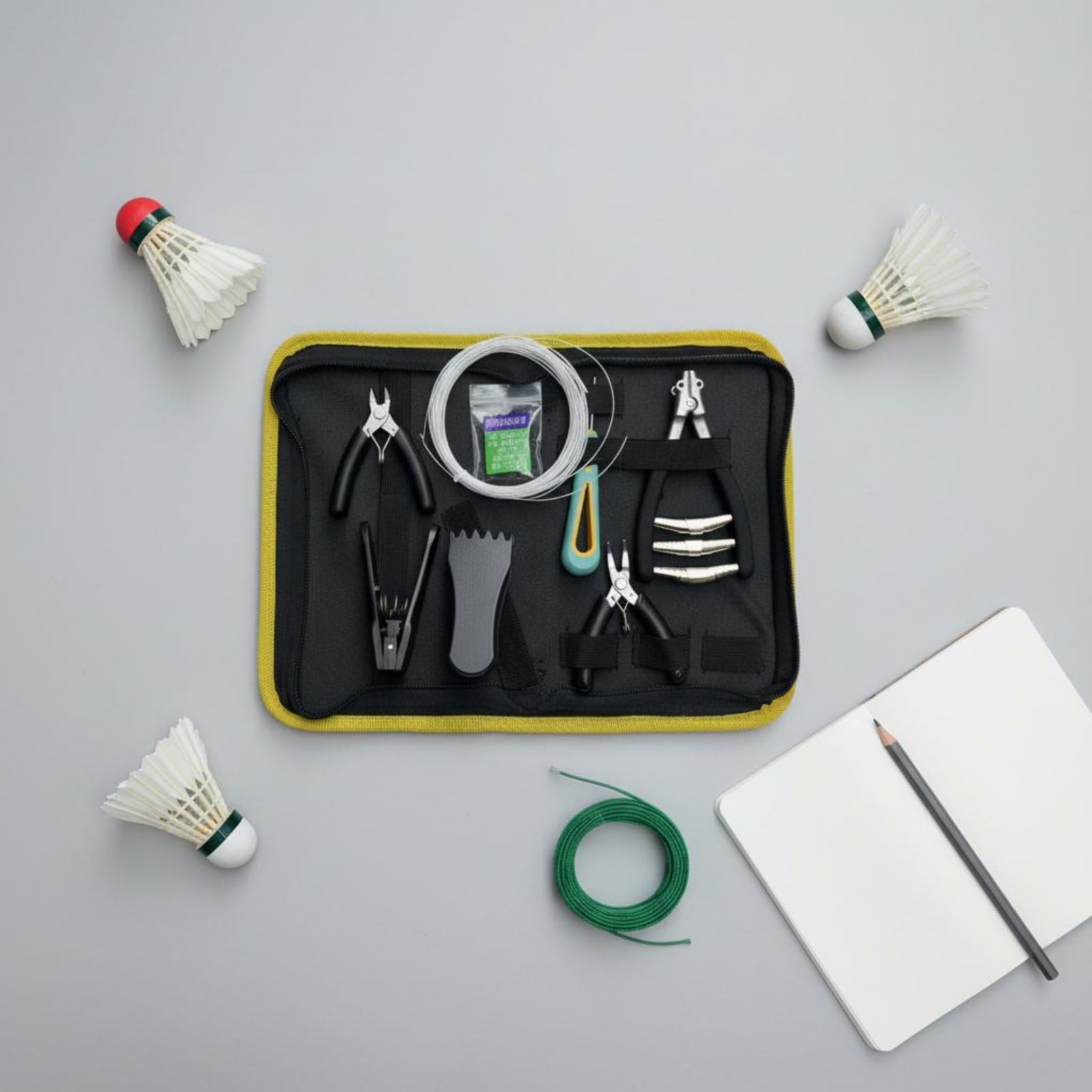 Badmintonschläger Besaitungswerkzeug Set einfache Bedienung Badminton Bespannungsset & rostfrei Badminton Besaitungsset für Turniere