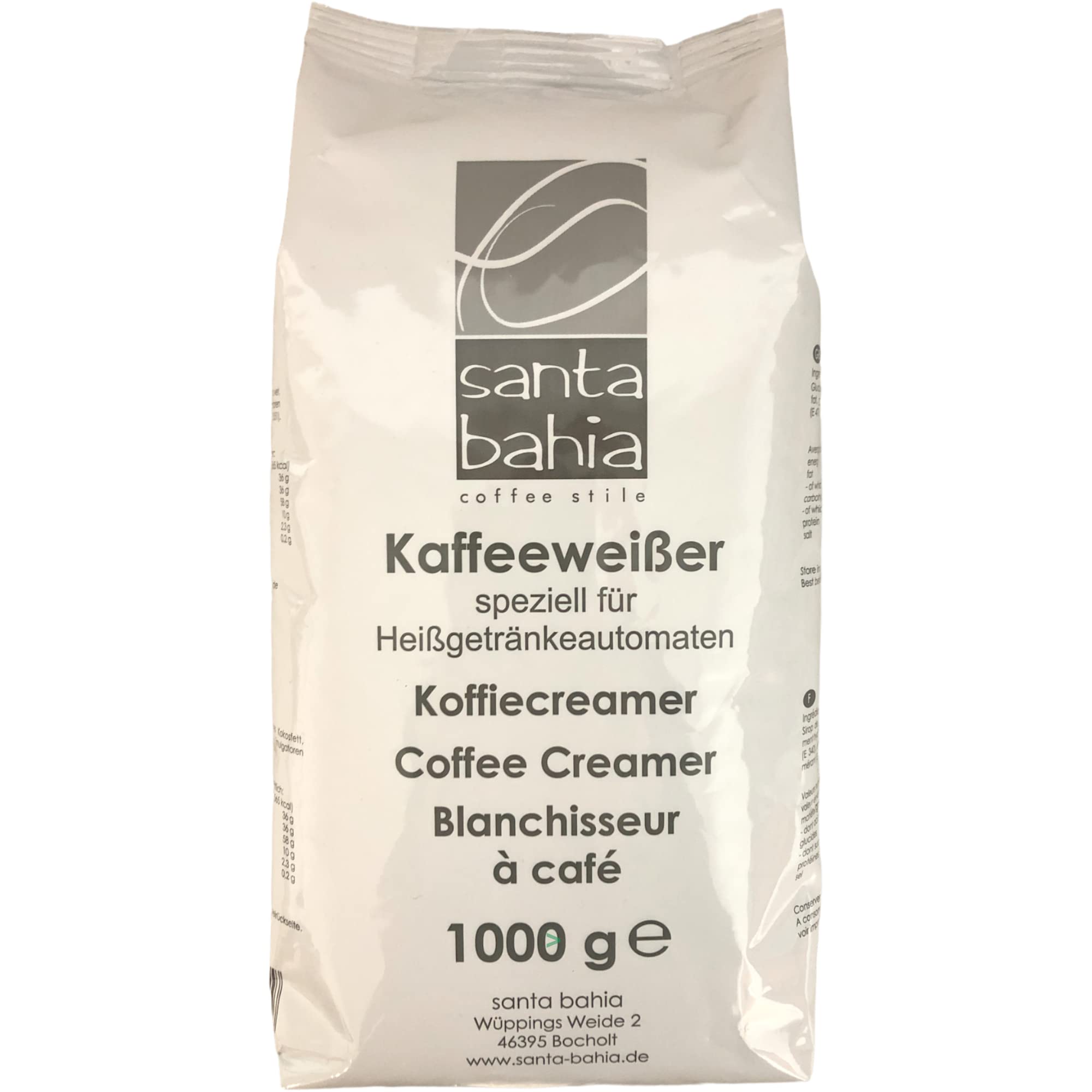 Santa Bahia Kaffeeweisser für Heißgetränkeautomaten Coffee Creamer (6x1 kg Beutel) + usy Block