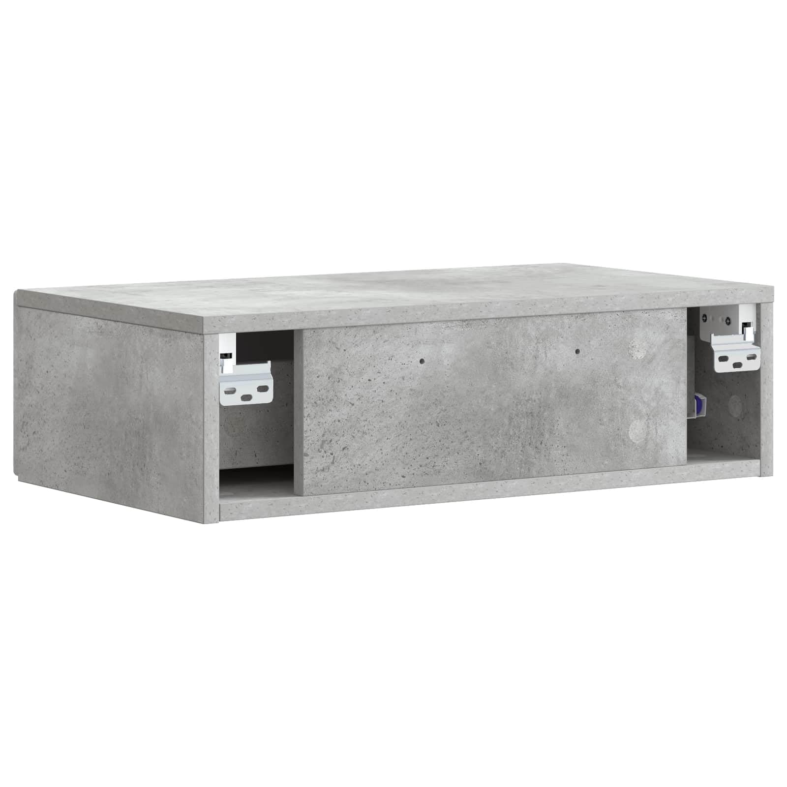 Tavolino da parete grigio cemento in legno 87,5 x 34,5 x 17 cm con cassetto, spazio e design salvaspazio per soggiorno, corridoio, ufficio e conservazione versatile
