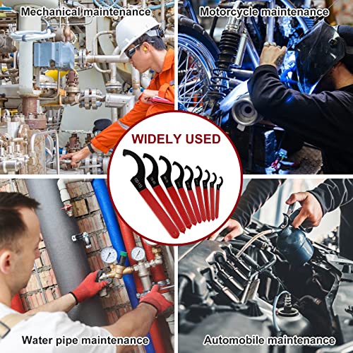 B Belpair 9 Pcs Motorcycle Shock Spanner Wrench Set - Adjustable C-Shape Coilover Steel Spanner Universal Wrench, For Suspension System And Adjustments #TOP5