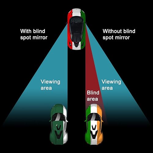 Miniatura 4 de X AUTOHAUX 2 espejos ajustables para puntos ciegos, rotación de 360 grados, ventilador en forma de ventilador de vidrio HD