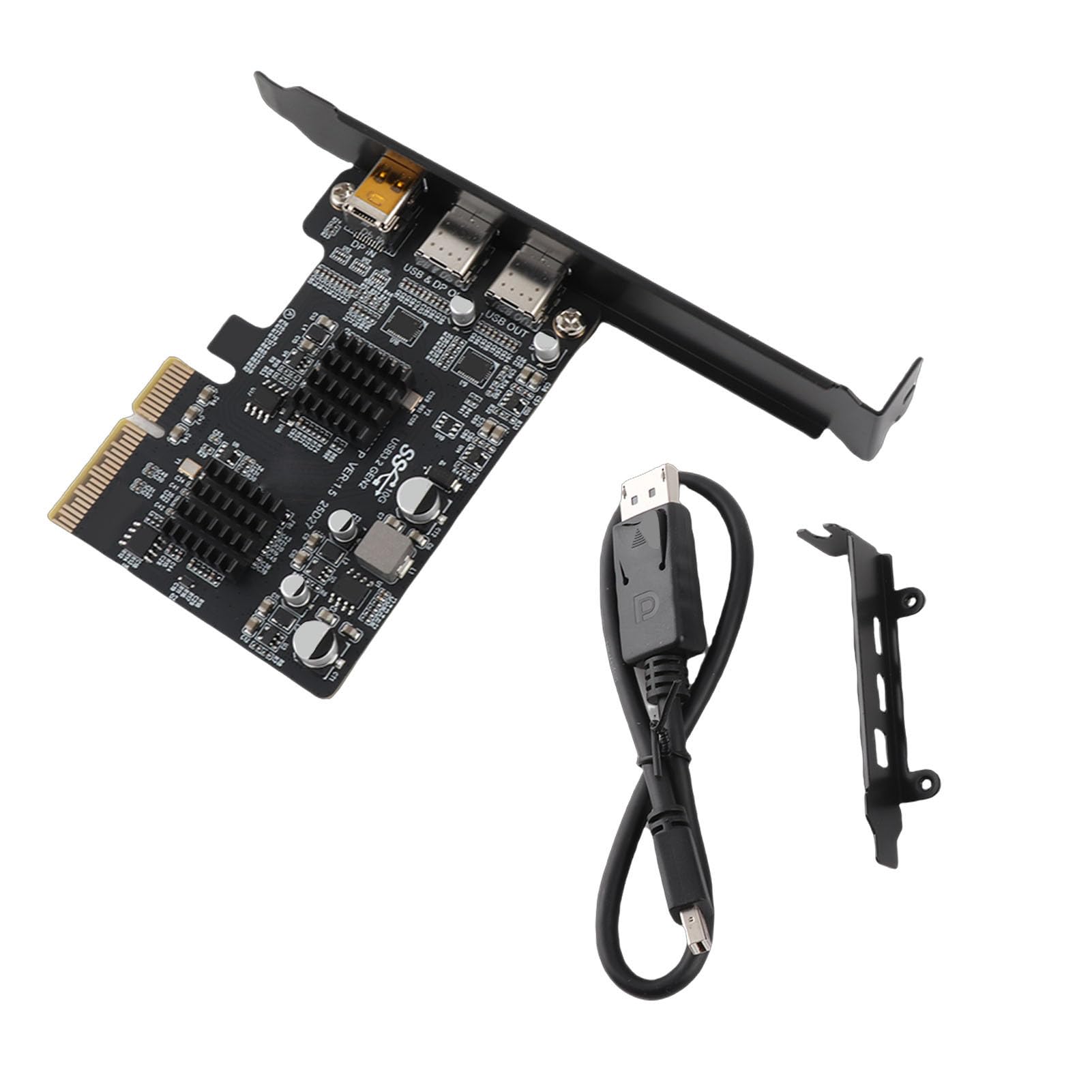 Alomejor Scheda di Espansione Type-C USB3.0 per PC Desktop Scheda PCIe 10G Multifunzione Ad Alta velocità con DisplayPort Video 4K 60HZ e Cavo Dati