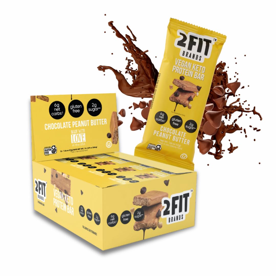 Amazon.com: 2FIT BRANDS Protein Bar Chocolate Peanut Butter