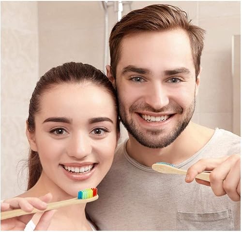 Miniatura 6 de Cepillo de dientes manual de madera de bambú cepillo de dientes vegano de carbón de leña suave cepillo de madera biodegradable para adultos niños