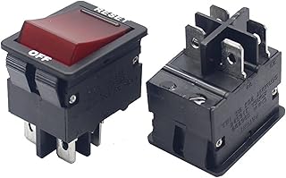 2PCS 10A 16A Manual Reset Thermal Double Polar Circuit Breaker Over Current Overload Protector Switch (Size : 10A)