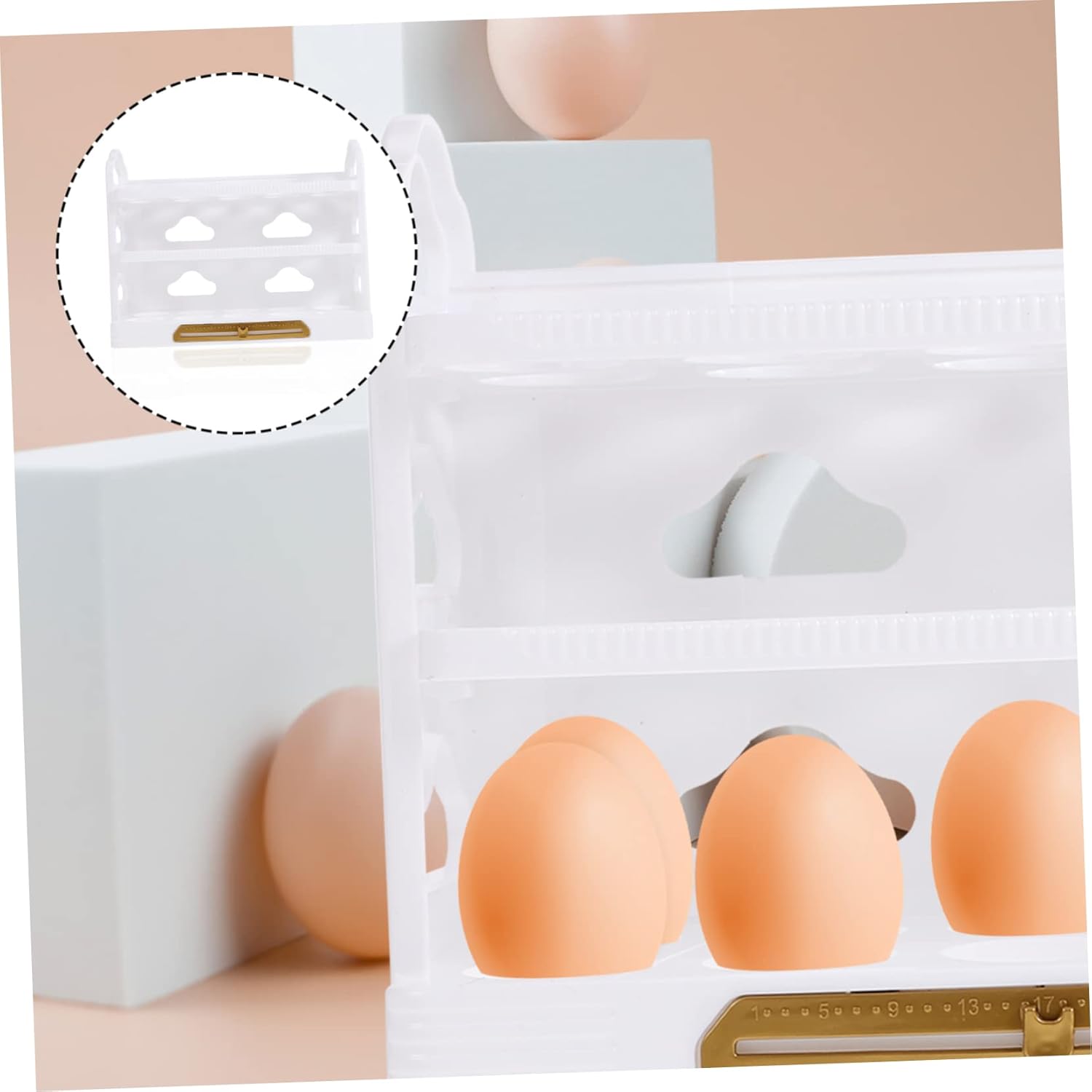 Angoily 2pcs Egg Storage Box Fridge Egg Holder Desktop Egg Holder Egg Container Household Egg Holder Egg Organizer Egg Holder for Kitchen Egg Preservation Rack Household Egg Rack Egg (Whitex2pc