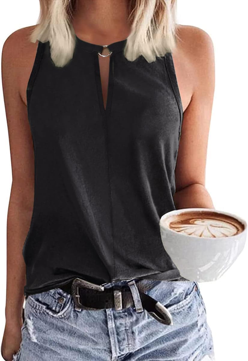 Tanmolo Damen Tank Top Ärmellos Oberteile Sommer Tanktops V-Ausschnitt Blusentop Strand Sexy Vest Top Bluse