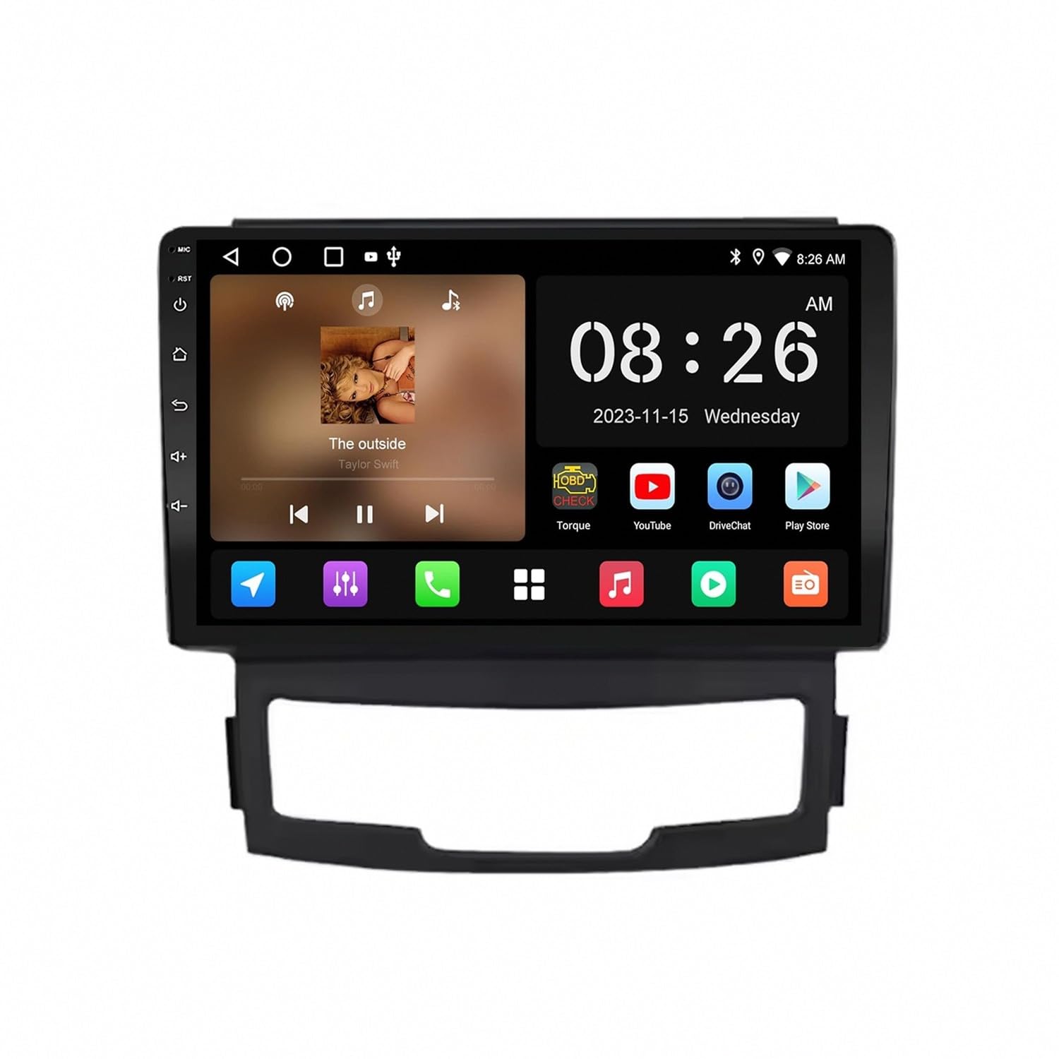 Radio Samochodowe, Stereo, Nawigacja Gps dla SsangYong Korando 2010-2013 Przenośny Ekran Dotykowy Apple Carplay, Nawigacja Gps/Sterowanie Głosowe/Mirror, 8 Rdzeń 8G+256G