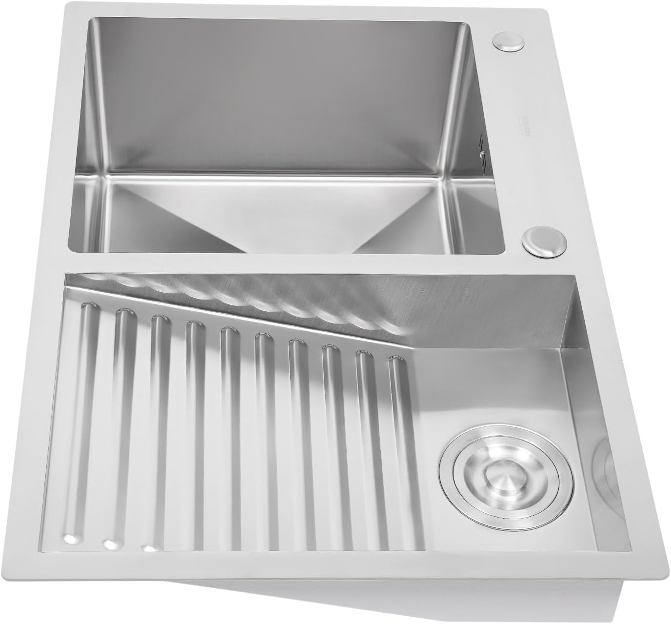 Stainless Steel Laundry Sink with Washboard - Double-Bowl Utility Sink for Bathroom and Pool - Durable Household Design for Easy Washing and Cleaning