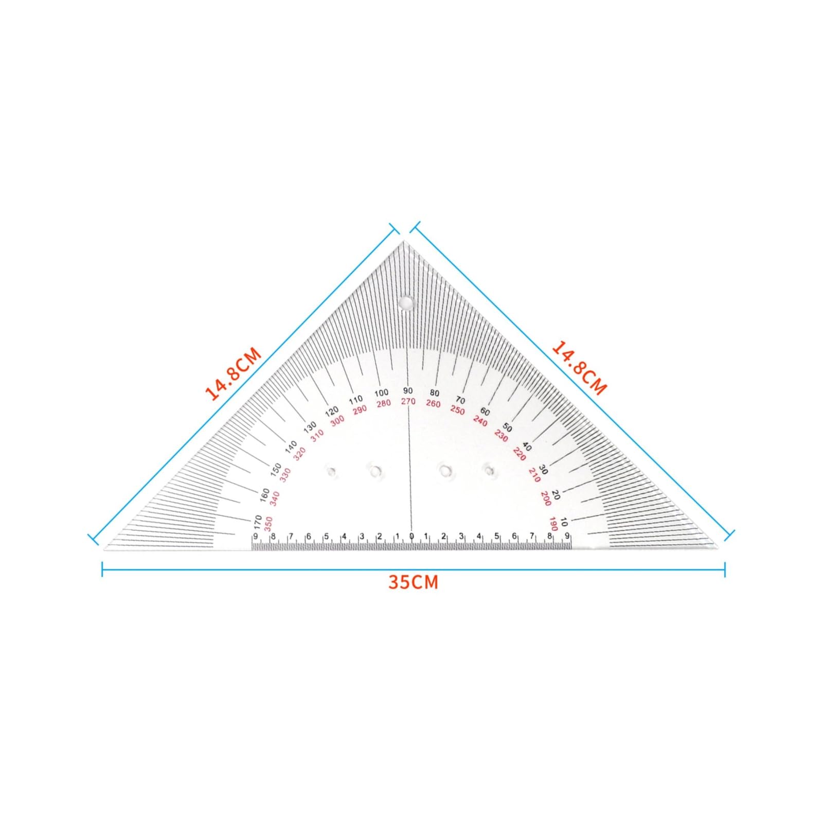 2 Stück Nautisches Dreieckslineal Transparent, Kursdreieck mit Winkelmesser, präzise, nautischer Winkelmesser, für Geometrieunterricht, Navigatoren