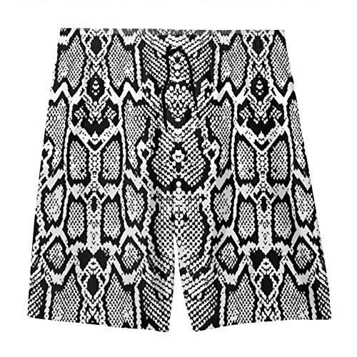 SARA NELL Mens Snake Skin Graphic Black Breathable Beach Board Shorts Swim Trunks Quick Dry4