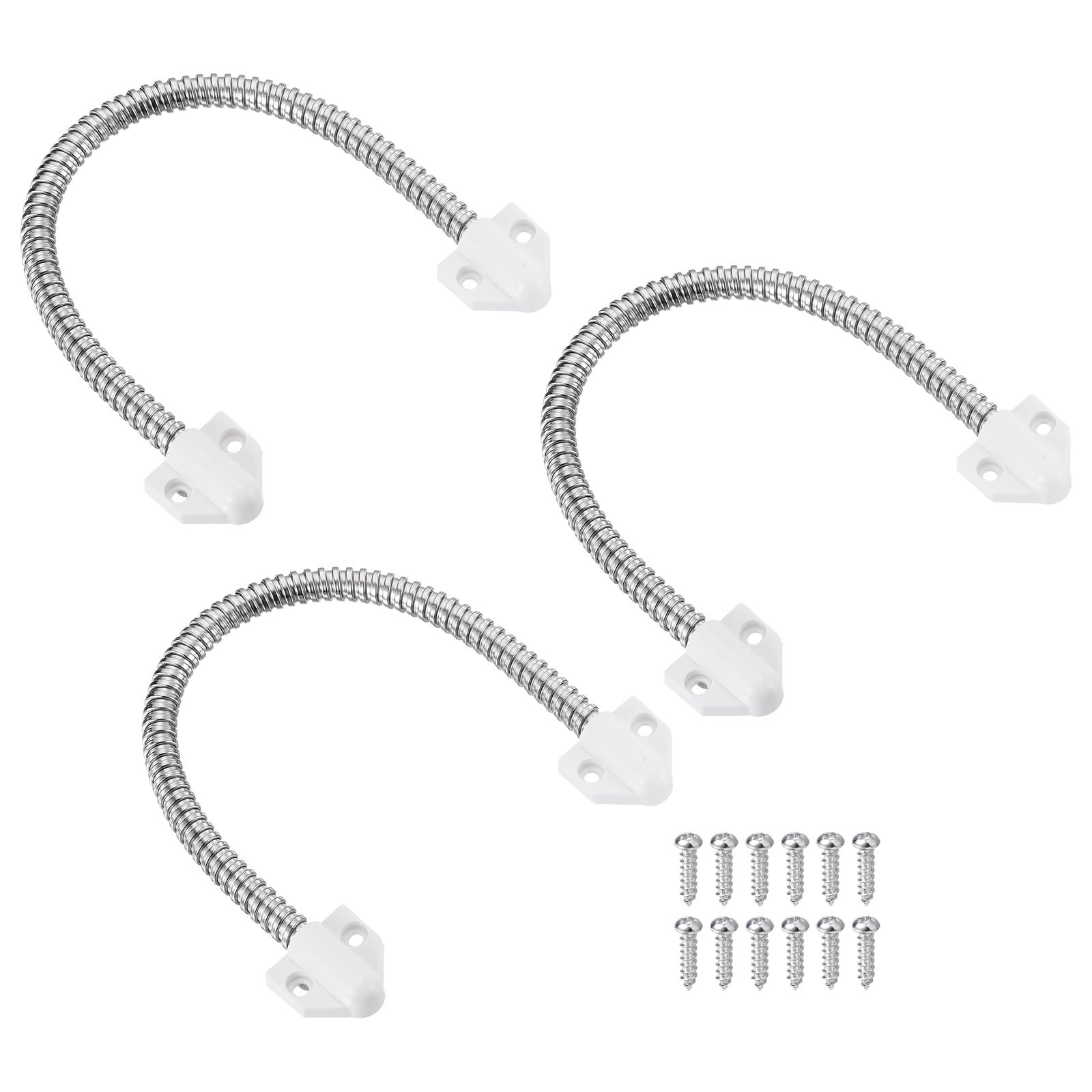 PATIKIL Armored Door Loop Wire Protection (300mm L 1/4" ID, White)(2Pcs), Door Wire Conduit Power Transfer Armored Cable Wire Sleeve Protector with Plastic Ends,Suit for-Access System — image 1