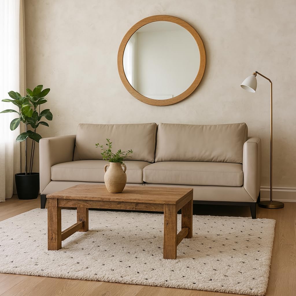 ROBERT ALLEN La Roux Sofa with Lazio Smoke Leather and Solid