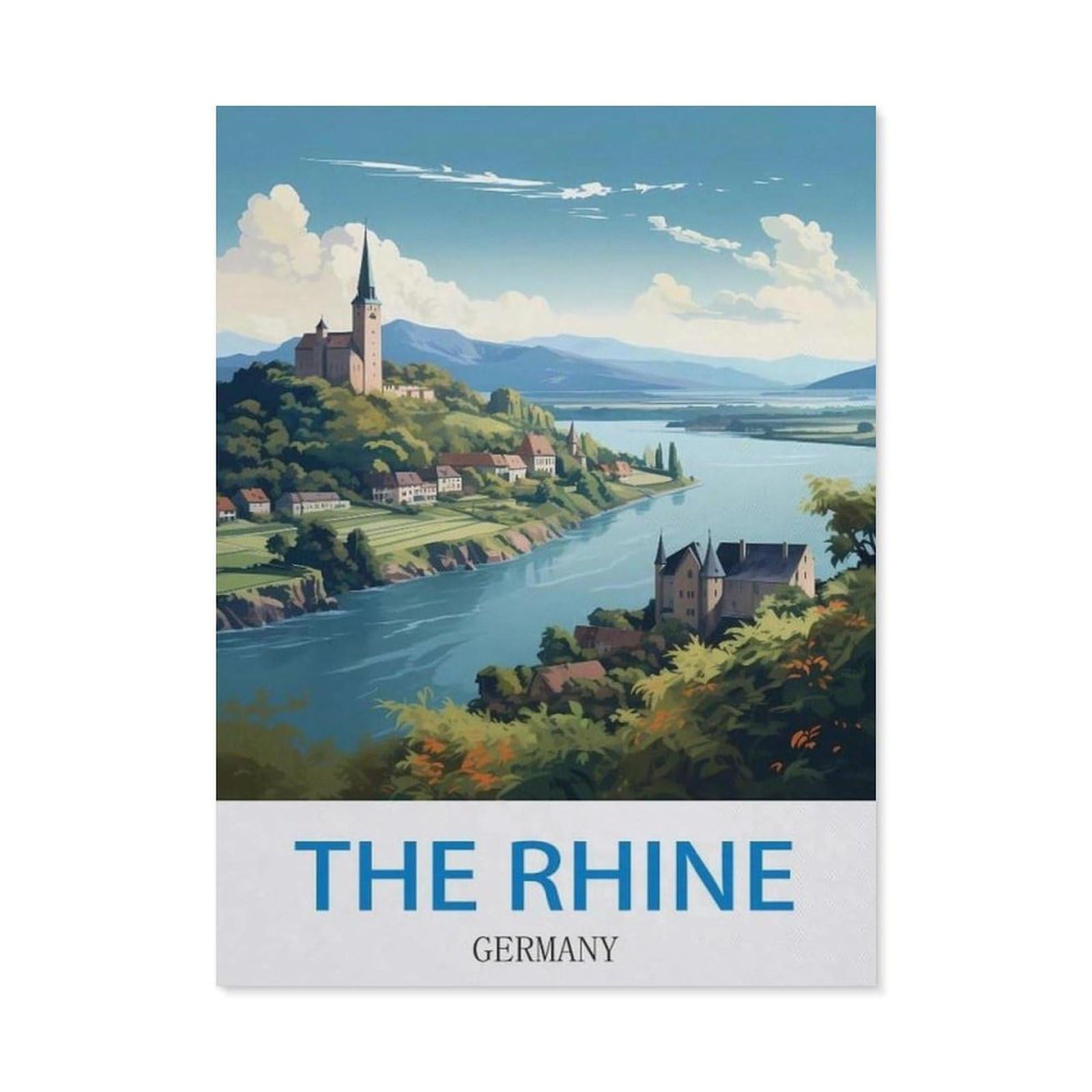 BEAYODKP 5D DIY Diamond Painting，The Rhine Germany（40x50cm）