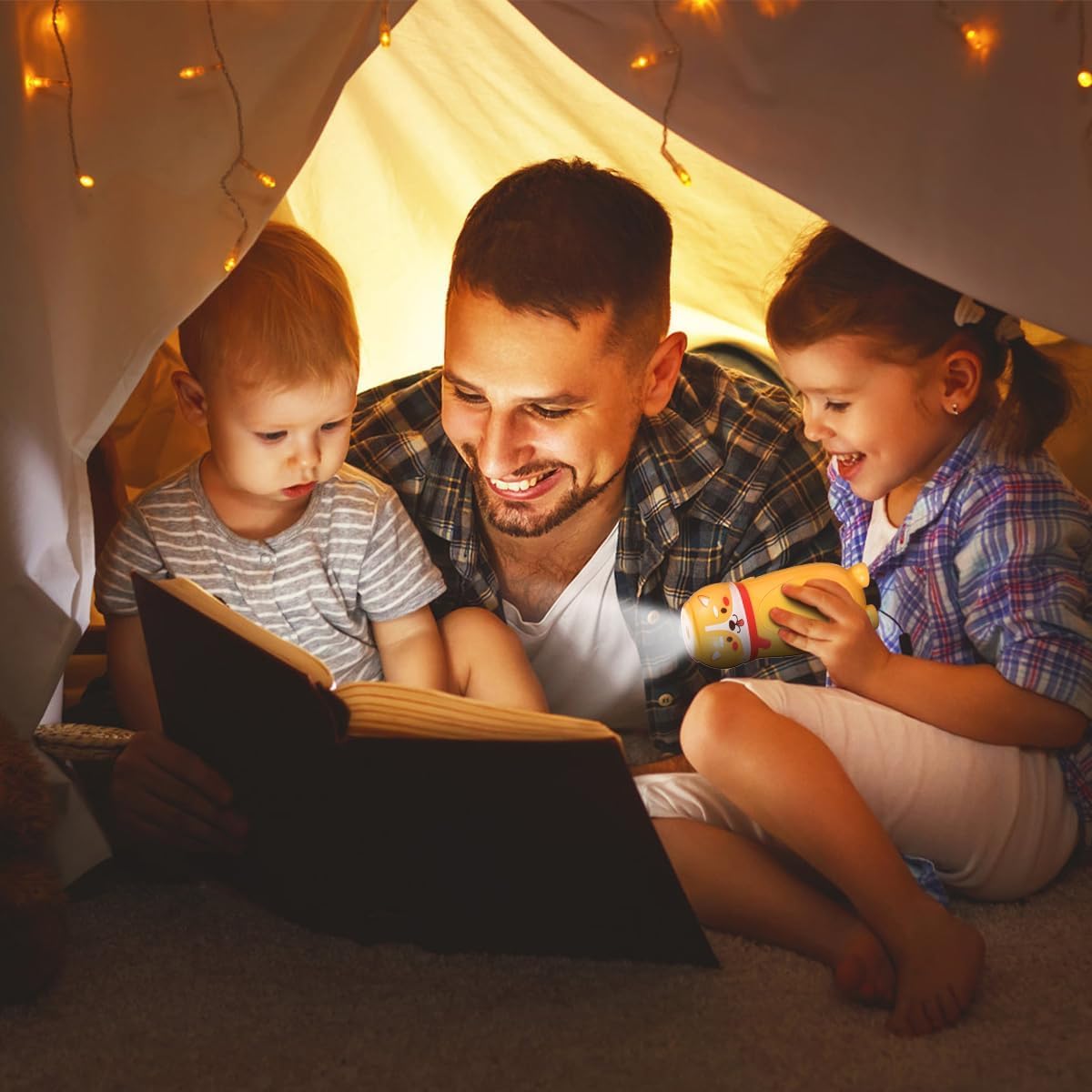 Kleine LED-Taschenlampen für Kinder, niedliche Kleintier-Taschenlampe, Camping-Laterne, 2-in-1, für Jungen und Mädchen, 2 Stück