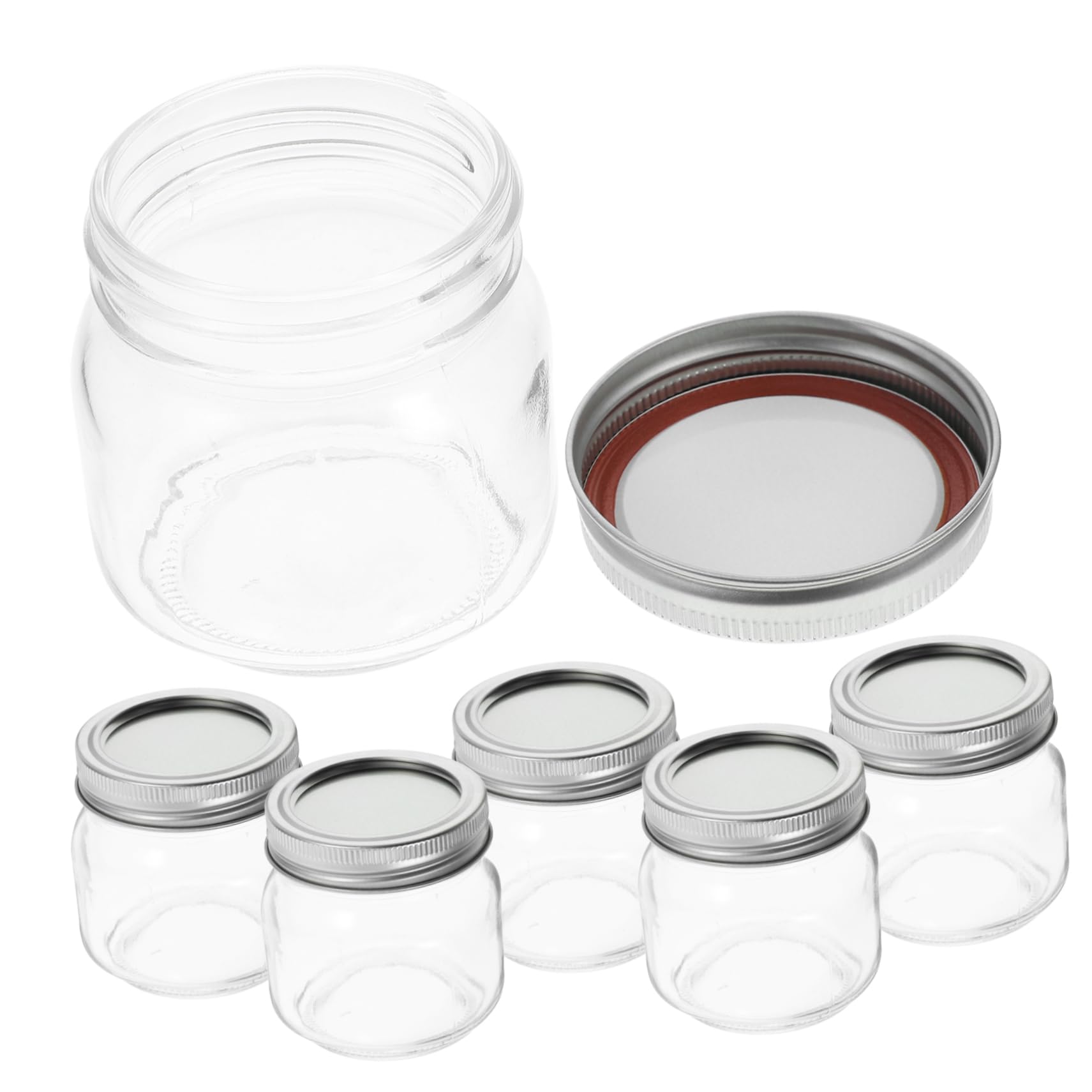 Alipis Frascos Redondos de Vidrio 250ml, 6 Piezas, Cierre Hermético