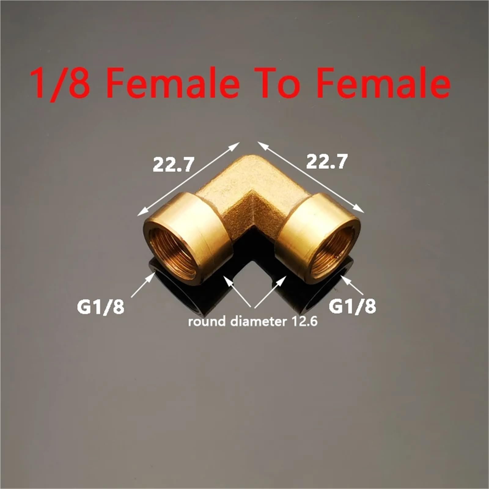 20 Piezas de Codo de latón con Rosca Hembra x Macho de 1/8", 1/4", 3/8" y 1/2", Conector de tubería Igual o Reducida, Adaptador de Cobre for Agua y Combustible.(1l8 Female to Female)