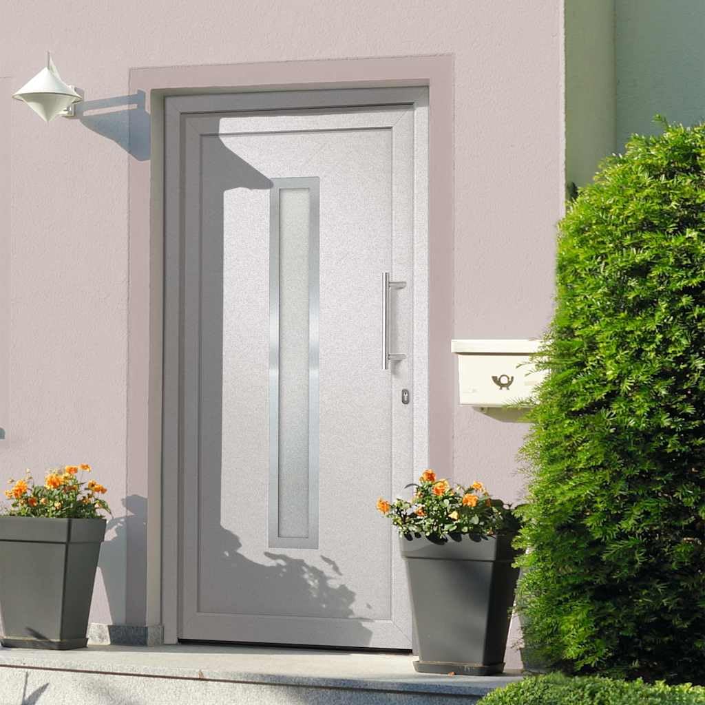 Aluminiowe drzwi wejściowe, białe, 98 x 208 cm