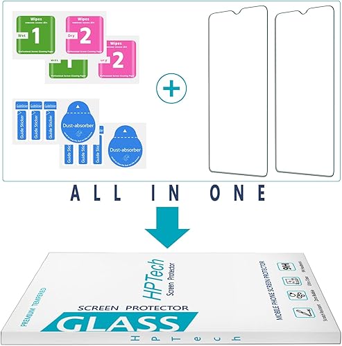 Miniatura 7 de HPTech Protector de pantalla de vidrio templado diseñado para Motorola Moto G Puro, fácil de instalar, antiarañazos, sin burbujas