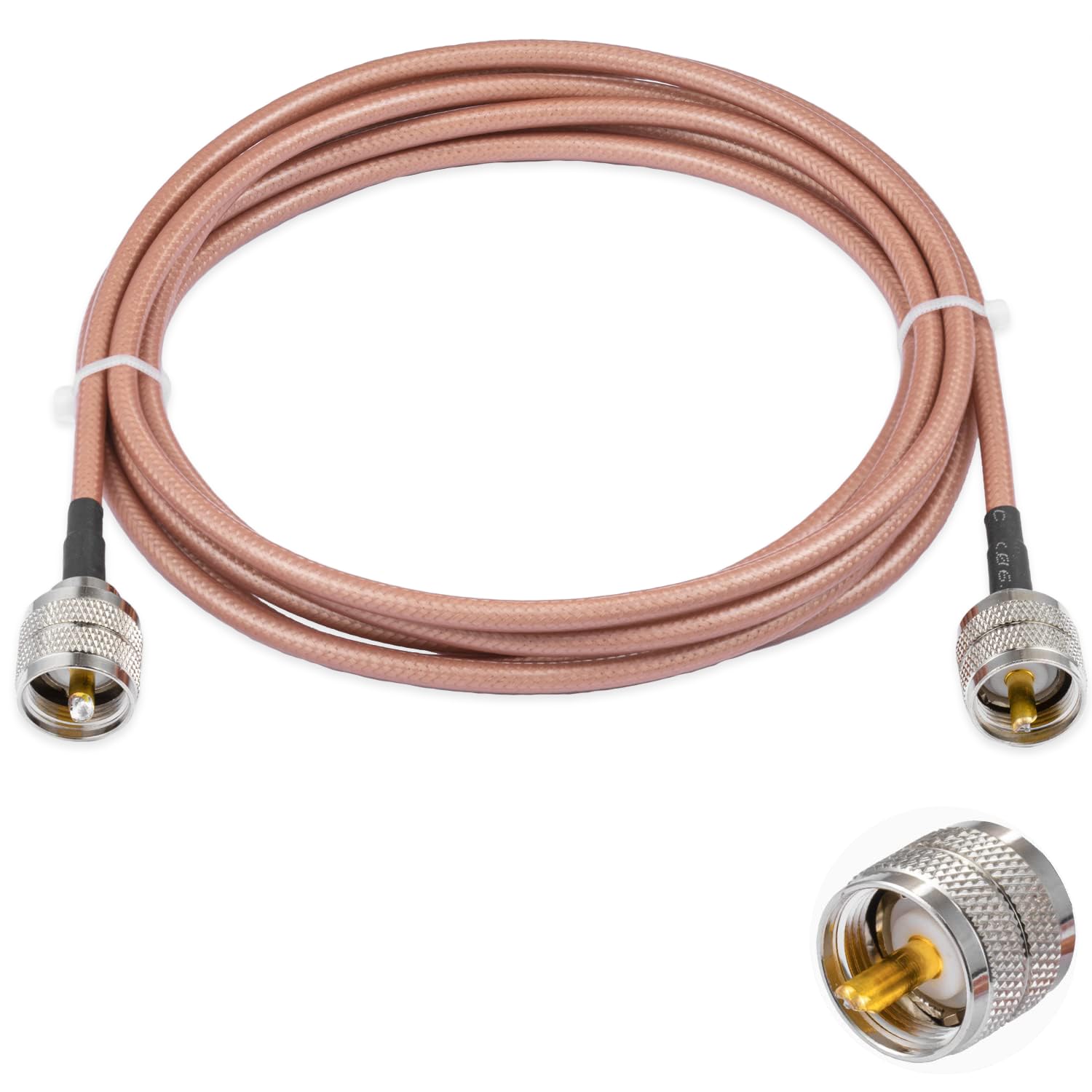 – Vecys UHF Male PL-259 to Male Low Loss Coax Cable UHF Jumper Cable PL-259 RG400 10FT/3M for Walkie Talkie CB Radio SWR Meter Antenna Analyzer