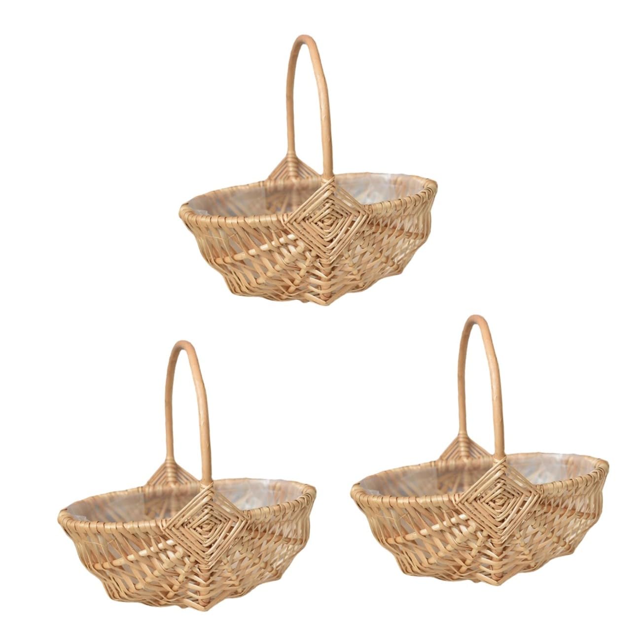 Alipis 3 Stücke Dekorative Korb Weide Gewebt Körbe Für Küche Korb Griff Blumen Bouquet Sets