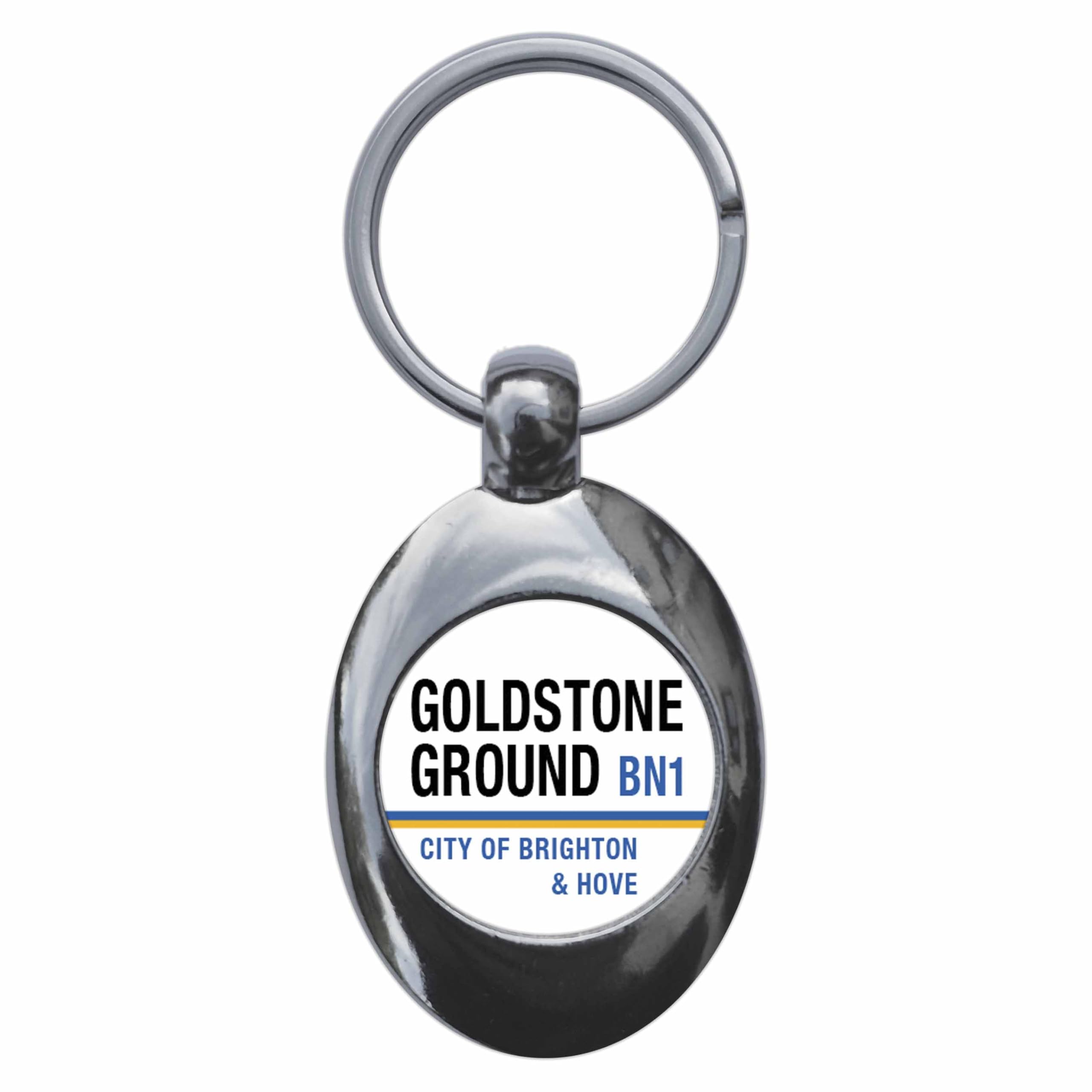 Ozorath Goldstone Ground BN3 Brighton And Hove Road Sign Keyring Keychain Key Ring Chain With Trolley Coin