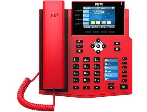 Miniatura 1 de Fanvil X5U-R Teléfono VoIP de gama alta, pantalla a color de 3.5 pulgadas, pantalla lateral a color de 2.4 pulgadas para llaves DSS. 16 líneas SIP,