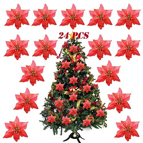 SERWOO 24 x 15 cm, fiori artificiali, argento e